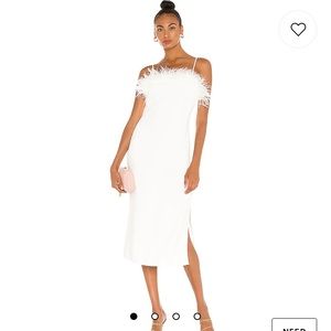 White Elliatt Feather Dress NEW NEVER WORN Size Small retails for $210